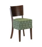 FT423 Asti Padded Dark Walnut Dining Chair with Green Diamond Deep Padded Seat and Back (Pack of 2)