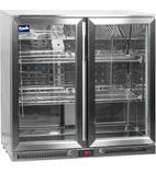 Image of NT2ST-HC 210 Ltr Undercounter Double Hinged Glass Door Stainless Steel Back Bar Bottle Cooler