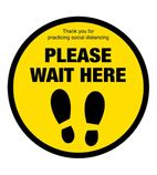 FN361 Please Wait Here Social Distancing Floor Graphic 400mm