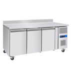 Image of GRN-W3F 416 Ltr 3 Door Stainless Steel Freezer Prep Counter With Upstand
