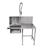 T11SENR 1100(W) x 800(D)mm Right Hand Entry Table With Sink For Classeq Passthrough Dishwashers