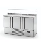 Image of ME1003PIZZA 355 Ltr 3 Door Stainless Steel Refrigerated Pizza / Saladette Prep Counter With Granite Worktop