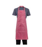 A581 Water Resistant Bib Apron Red & White Stripe