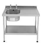 E20601RTPA 1000mm Stainless Steel Sink (Fully Assembled)