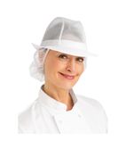 A653-L Trilby Hat with Net Snood White L