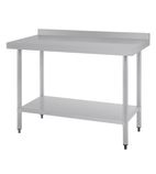 T381 1200w x 600d mm Stainless Steel Wall Table with One Undershelf