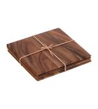 DL134 Square Wooden Table Mats (Pack of 4)