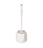 F9754 White Plastic Toilet Brush And Holder With Open Top