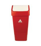 Lucy CC079 Polypropylene Swing Top Bin Red 50 Ltr