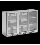 Image of BC3H850SS 308 x 330ml Undercounter Triple Hinged Glass Door Reduced Height Stainless Steel Back Bar Bottle Cooler