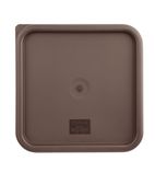 FX142 Polyethylene Square Food Measuring Container Lid Brown Large