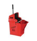 SYR NU Lady 2 Combine System Mop Bucket and Wringer 9Ltr Red