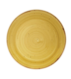 CN312 Stonecast Round Coupe Plates Mustard Seed Yellow 165mm