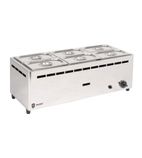 BMF6C/G 6 x 1/4GN Propane Gas Countertop Wet Heat Bain Marie With Pans