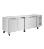 U-Series UA082 Medium Duty 634 Ltr 3 Door Stainless Steel Refrigerated Prep Counter With Granite Worktop