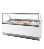 MILLENNIUM ST24 24 x Napoli Pan White Flat Glass Ice Cream Display Freezer