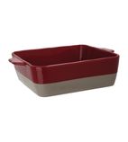 DB527 Red And Taupe Ceramic Roasting Dish 4.2Ltr