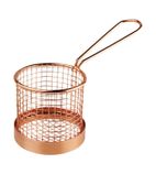 CS311 Round Chip Presentation Basket With Handle Copper