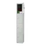 W962-PS Four Door Locker  with Sloping Top Mid Grey Door Padlock