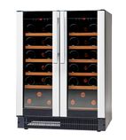 W38 119 Ltr Undercounter Single Glass Door Black Dual Zone Wine Cooler