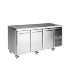 Image of F3 506 Ltr 3 Door Stainless Steel Freezer Prep Counter