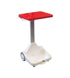 F9758RD Plastic Sack Holder With Wheels Red Lid
