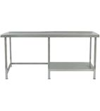 TABHR10600-WALL 1000mm Stainless Steel Wall Table with Half Undershelf (right side)