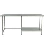 TABHR12650-CENTRE 1200mm Stainless Steel Centre Table with Half Undershelf (right side)