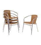 U422 Aluminium & Natural Wicker Chairs (Pack of 4)
