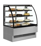 EVO1502SS 1500mm Wide Curved Glass Stainless Steel Patisserie & Deli Display Fridge