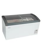 FOCUS 131 352 Ltr White Display Chest Freezer With Grey Curved Glass Lid