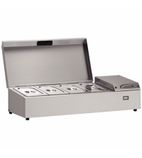 HTW9-SS Refrigerated Countertop Servery Prep Topping Unit With Stainless Steel Lid - 4 x 1/3GN