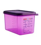 Image of Allergen CM787 Polypropylene 1/4 Gastronorm Food Storage Container Purple 4.3 Ltr