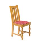 FT483 Manhattan Soft Oak High Back Dining Chair with Red Diamond Padded Seat (Pack of 2)