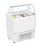 FIJI4 4 x Napoli Pan White Curved Glass Ice Cream Display Freezer