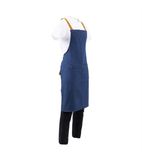 X-Cross B984 Denim Bib Apron Blue with Tan Ties