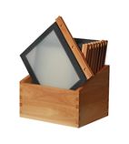 Image of H759 Wood Spine American Style Menu Covers and Storage Box A4 Black