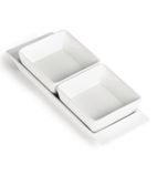 U815 Whiteware Snack Dish with Plate (2 Section)