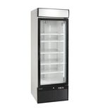 NF2500G 515 Ltr Upright Single Glass Door White Display Freezer With Canopy