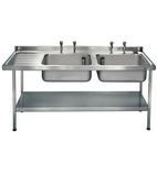 E20616L 1800w x 650d mm Stainless Steel Double Sink With Left Hand Drainer (Self Assembly)