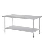 GL279 1800w x 900d mm Stainless Steel Centre Table with One Undershelf