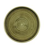 CX638 Stonecast Plume Walled Plates Green 220mm (Pack of 6)
