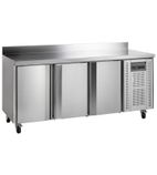 Gastro-Line CF7310 417 Ltr 3 Door Stainless Steel Freezer Prep Counter With Upstand