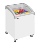 NIC100 130 Ltr White Display Chest Freezer With Curved Glass Lid