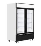 LGF5000 1108 Ltr Upright Double Hinged Glass Door White Display Freezer