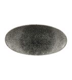 Studio Prints Raku DY212 Oval Plates Quartz Black 299mm