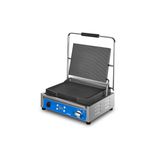 Image of Lynx Prime LPPGRRT Electric Single Contact Panini Grill with Digital Timer - Ribbed Top & Bottom
