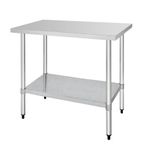 GJ502 1200w x 700d mm Stainless Steel Centre Table with One Undershelf