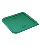 HY414 Polyethylene Square Food Measuring Container Lid Green Medium