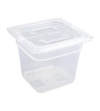 GJ527 Polypropylene 1/6 Gastronorm Containers with Lids 150mm (Pack of 4)